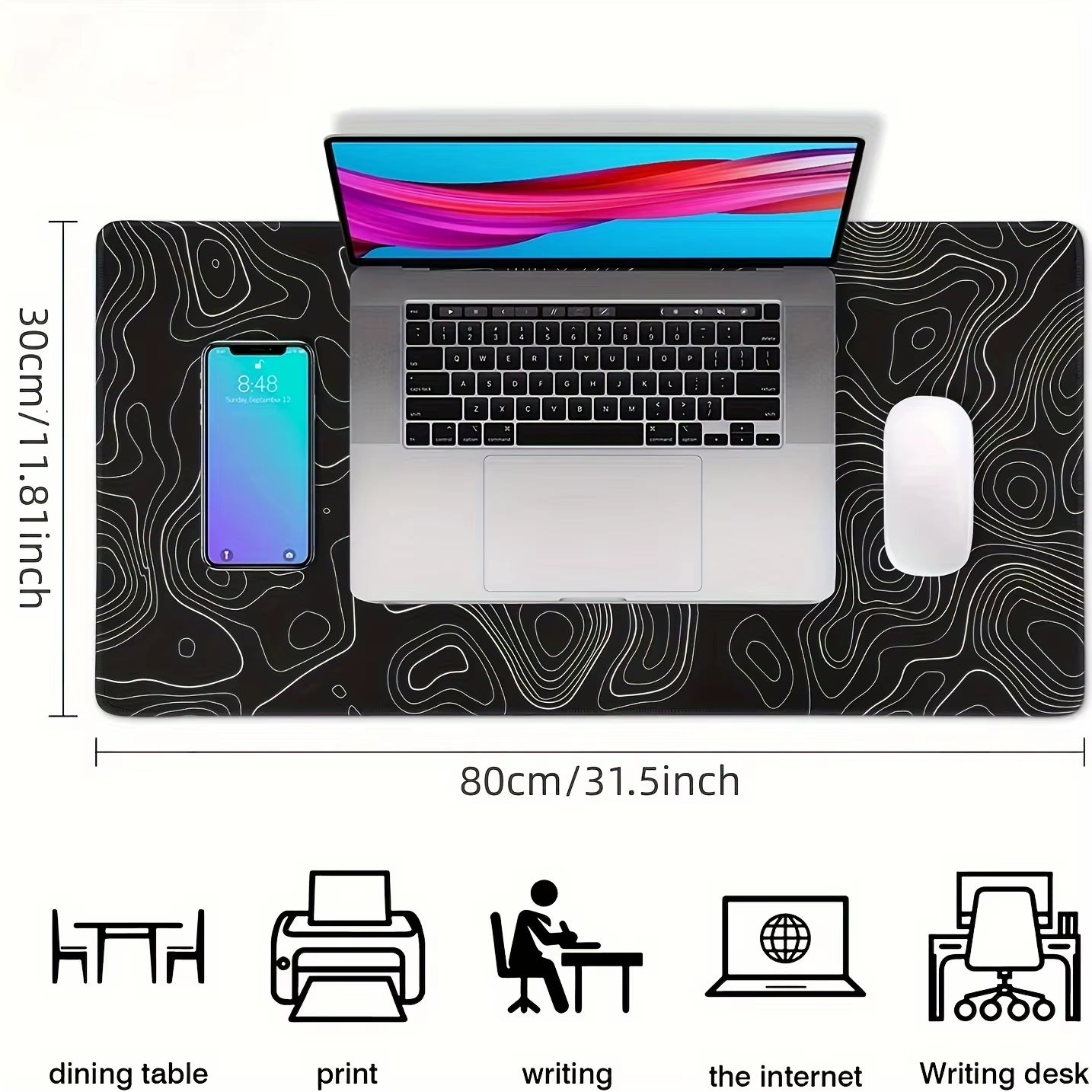 1PC Large Mouse Pads for Desk, Gaming Mouse Pad, Mouse Pad with Stitched Edges and Non-Slip Rubber Base, Extended Mouse Pad