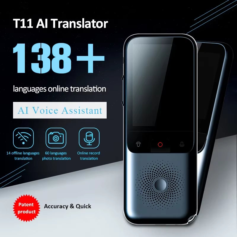 2025 New T11 Portable Audio Translator 138 Language Smart Translator Offline in Real Time Smart Voice AI Voice Photo Translator